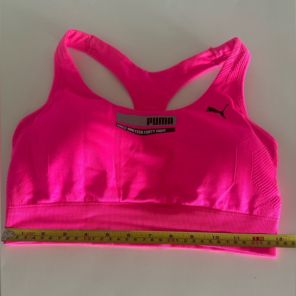 Puma Neon Pink Racerback Sports Bra - Picture 3 of 8